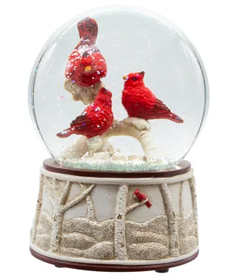 Kurt Adler 100mm Wind Up Musical Cardinals Water Globe