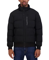 Nautica Men's Zip-Front Bomber Jacket with Faux Fur Hood