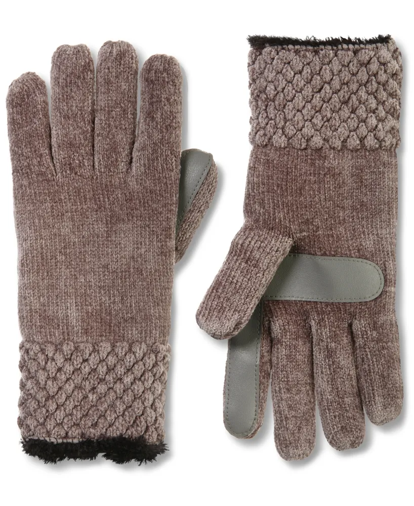 Isotoner Signature Women's Chenille Knit Water Repellent Gloves with Popcorn Cuff