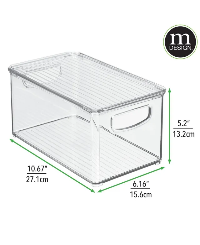 mDesign Deep Plastic Bathroom Storage Organizer Bin with Handles - 2 Pack, Clear