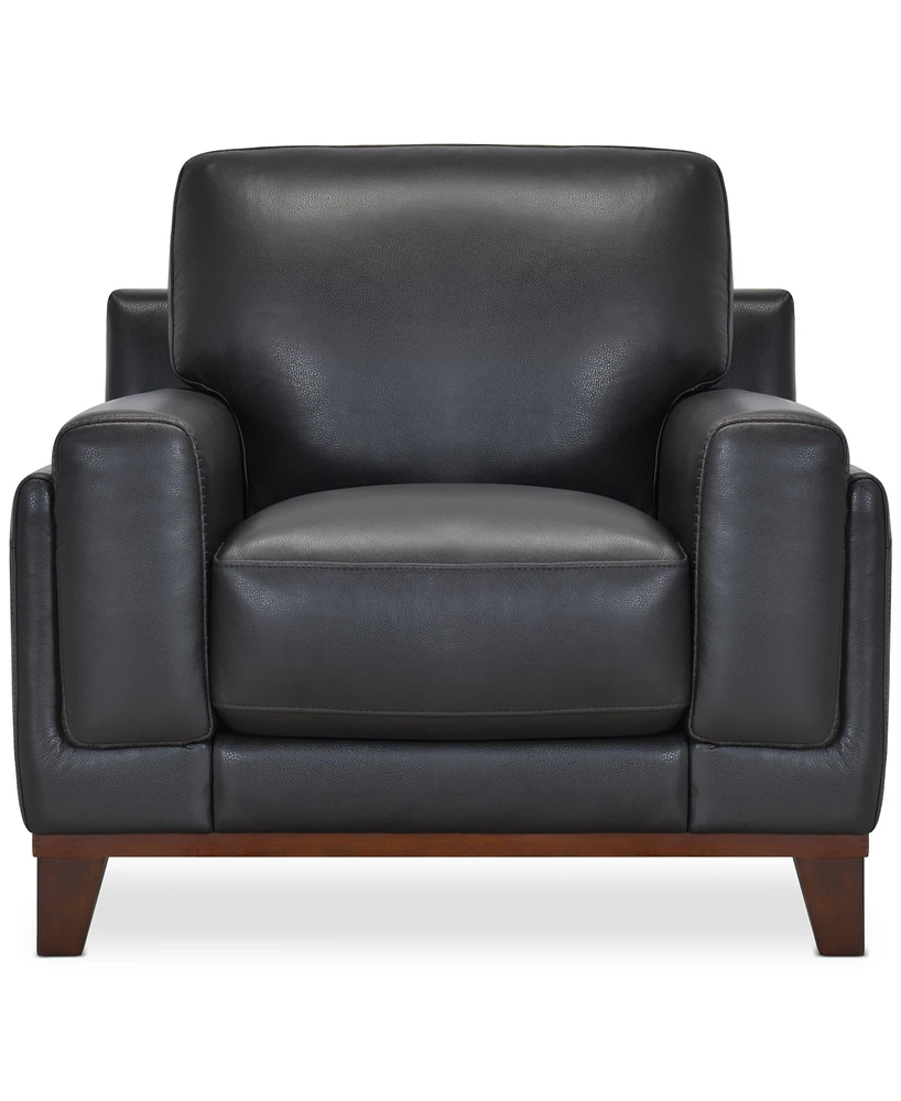 Jeddo 41" Leather Chair, Created for Macy's