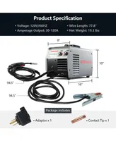 Costway Mig Welder Gasless Flux Core Welding Machine120V Igbt w/Welding Gun&Earth Clamp