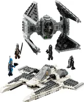 Lego Star Wars 75348 Mandalorian Fang Fighter vs. Tie Interceptor Toy Building Set with the Mandalorian, the Mandalorian Fleet Commander & Tie Pilot M