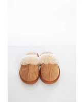 Furniq Uk Women's Sheepskin Slip-on - Tan Suede