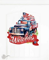 Designocracy Holiday Wooden Door Decor Welcome Sign United We Stand G. DeBrekht