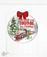 Designocracy All Hearts Come Home for Christmas Wooden Door Decor Welcome Sign G. DeBrekht