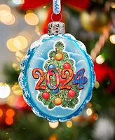 Designocracy 2024 Dated Keepsake Mercury Glass Christmas Ornaments G. DeBrekht
