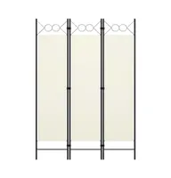 vidaXL 3-Panel Room Divider White 47.2"x70.9"