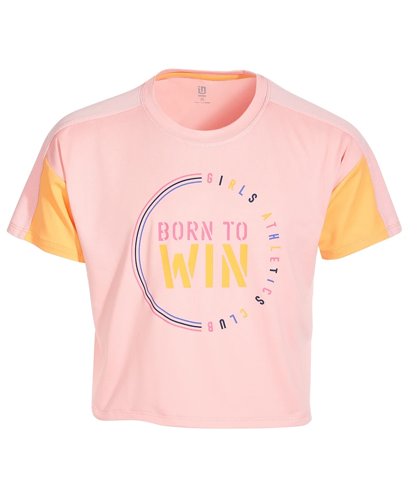 Id Ideology Big Girls 'Born To Win' Short-Sleeve Cropped T-Shirt, Created for Macy's