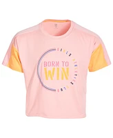 Id Ideology Big Girls 'Born To Win' Short-Sleeve Cropped T-Shirt, Created for Macy's