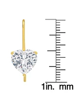 Lab-Grown White Sapphire Heart Drop Earrings (6-1/5 ct. t.w.) in 14k Gold-Plated Sterling Silver