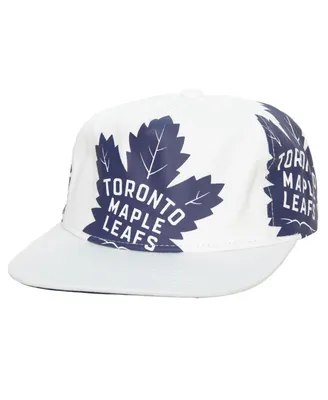 Men's Mitchell & Ness White Toronto Maple Leafs In Your Face Deadstock Snapback Hat