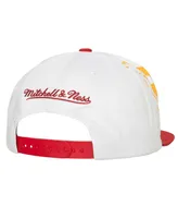 Men's Mitchell & Ness White Miami Heat Hot Fire Snapback Hat