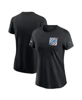 Women's Nike Black Detroit Lions 2023 Nfl Crucial Catch Sideline Tri-Blend T-shirt