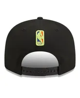 Men's New Era Black New York Knicks Neon Pop 9FIFTY Snapback Hat