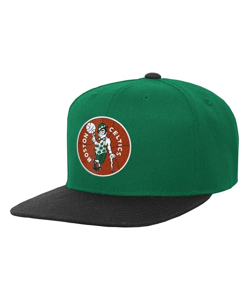 Big Boys and Girls Mitchell & Ness Kelly Green, Black Boston Celtics Two-Tone Snapback Hat