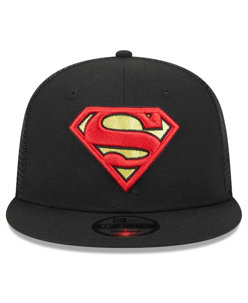Men's New Era Black Superman Trucker 9FIFTY Snapback Hat
