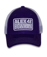 Women's Hendrick Motorsports Team Collection Purple, White Alex Bowman Name and Number Patch Adjustable Hat