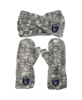 Women's ZooZatz Gray San Jose Earthquakes Marled Headband and Mittens Set