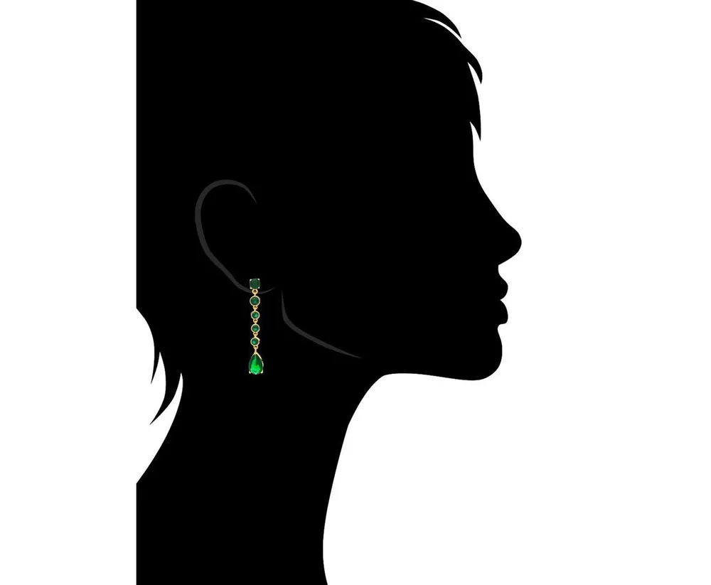 Rivka Friedman Emerald Crystal Dangling Drop Earrings
