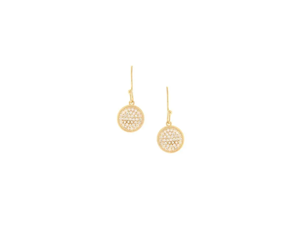 Rivka Friedman Pave Cubic Zirconia Disc Drop Earrings
