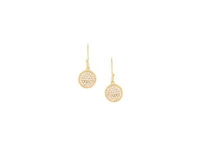 Rivka Friedman Pave Cubic Zirconia Disc Drop Earrings