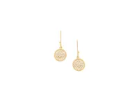 Rivka Friedman Pave Cubic Zirconia Disc Drop Earrings