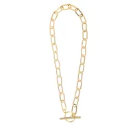 Rivka Friedman Paper Clip Chain + Cubic Zirconia Toggle Necklace