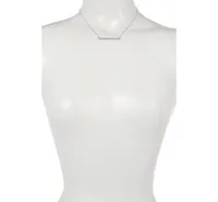 Rhodium Satin Bar Necklace
