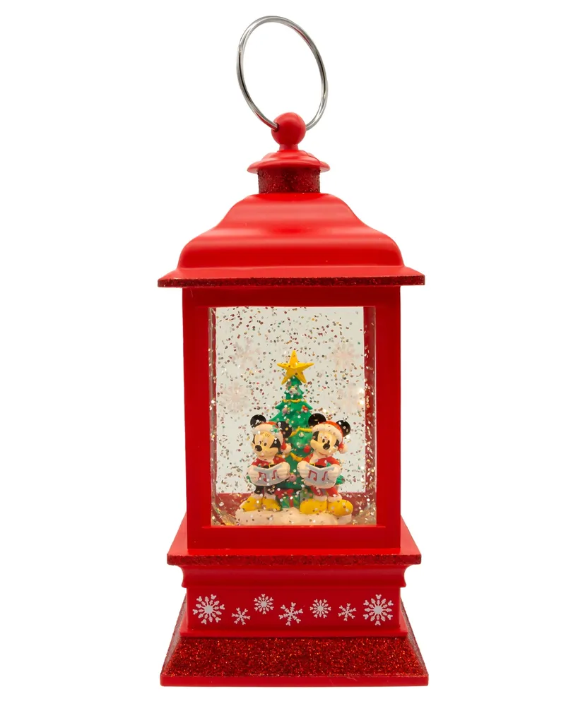 Kurt Adler 9" Battery-Operated Disney Mickey and Minnie Spinning Musical Light-Up Lantern