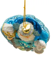 Kurt Adler 7" Bellissimo Glass Under The Sea Santa Ornament