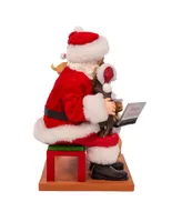 Kurt Adler 9" Fabriche Santa with Laptop and Pets