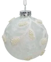 Kurt Adler 80mm Glass Imitation Pearl 6 Piece Ball Ornament Set