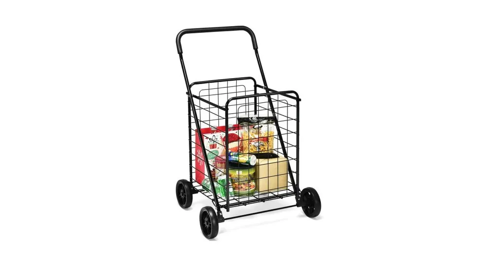 Portable Folding Shopping Cart Utility for Grocery Laundry