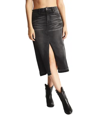 Frye Women's Slit-Front Denim Midi Skirt