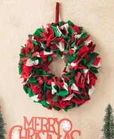 Glitzhome 19.25" D Christmas Felt Wreath