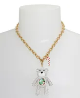 Betsey Johnson Faux Stone Bear Convertible Ornament Necklace