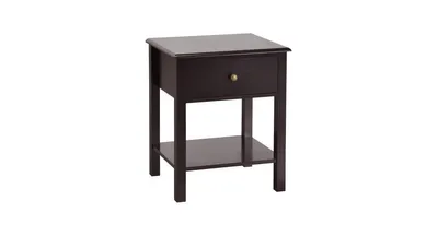 Nightstand End Table with Drawer and Shelf