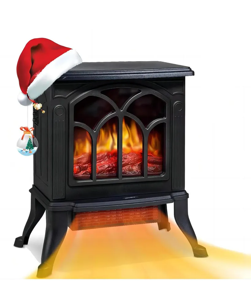 Sugift 16in W Electric Fireplace Flame Stove Heater Space Heater Indoor