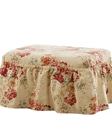 Waverly Ballad Bouquet Ottoman Slipcover Set, 30" x 26" x 20"