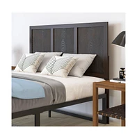 Merrick Lane Grady Full Raised Panel Wooden Adjustable Headboard Only