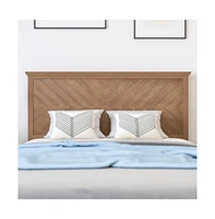 Merrick Lane Marta Queen Herring Bone Wooden Adjustable Headboard Only