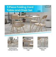 Emma+Oliver 5 Piece Folding Card Table And Chair Set