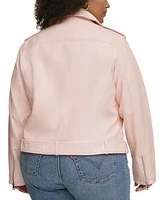 Levi's Plus Faux Leather Belted Motorcycle Jacket