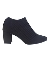 Impo Women's Nancia Block Heel Stretch Knit Ankle Booties