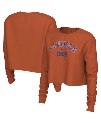 Women's Nike Orange Clemson Tigers Est. Cropped Long Sleeve T-shirt