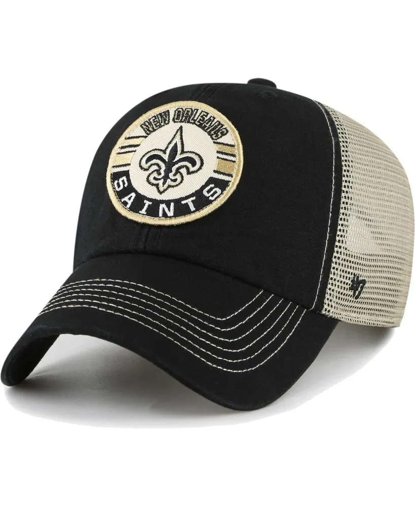 Men's '47 Brand Black, Natural New Orleans Saints Notch Trucker Clean Up Adjustable Hat