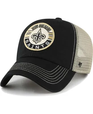 Men's '47 Brand Black, Natural New Orleans Saints Notch Trucker Clean Up Adjustable Hat