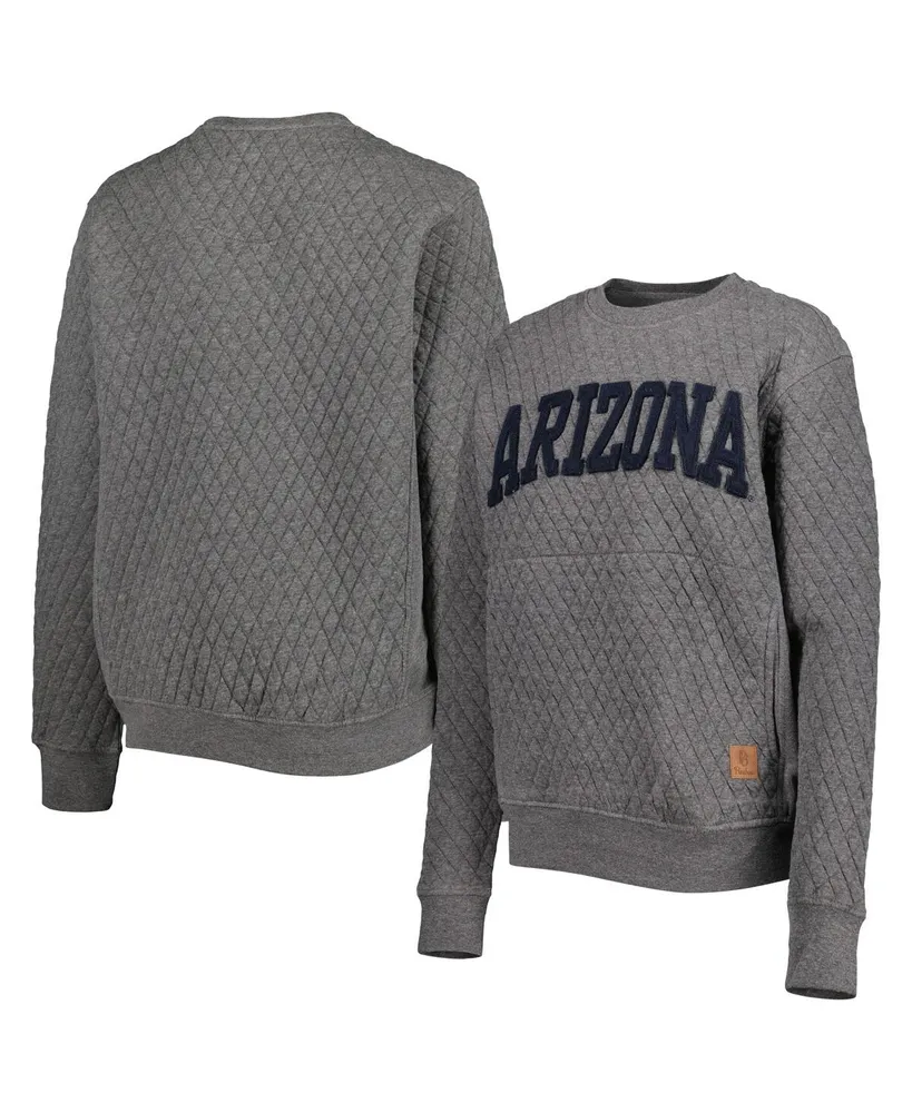 Women's Pressbox Heather Charcoal Arizona Wildcats Moose Quilted Pullover Sweatshirt