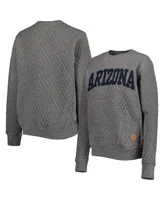 Women's Pressbox Heather Charcoal Arizona Wildcats Moose Quilted Pullover Sweatshirt